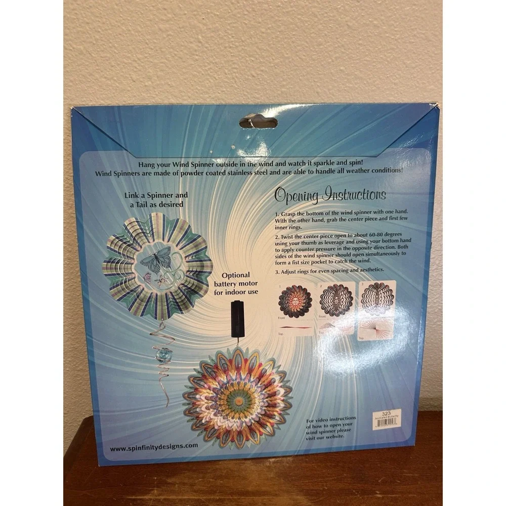 Large Animated Butterfly Stainless Steel Wind Spinner